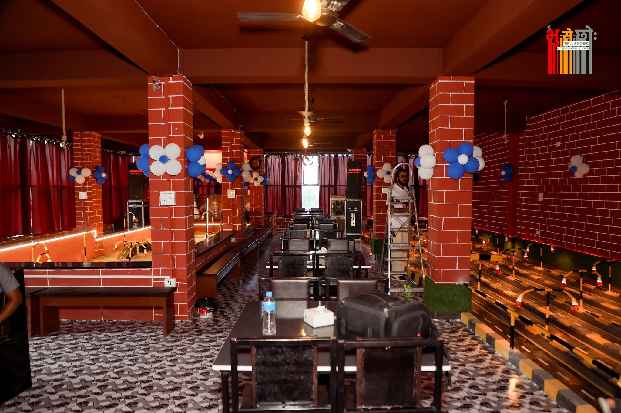 Warm restaurant interior